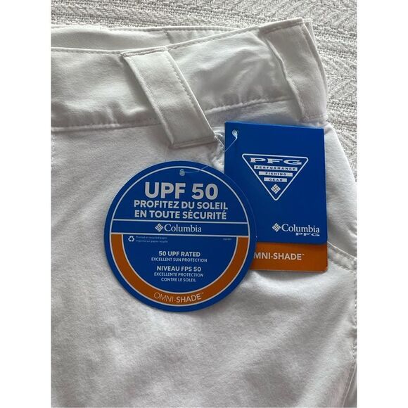 COLUMBIA SIZE 12 WOMENS CORAL POINT lii WHITE SHORTS - Picture 4 of 14